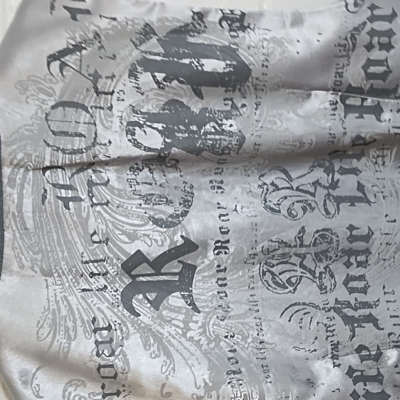 Roar Grey Plaid Satin Back Embroidered Vest Adjustable Back - Picture 3 of 12